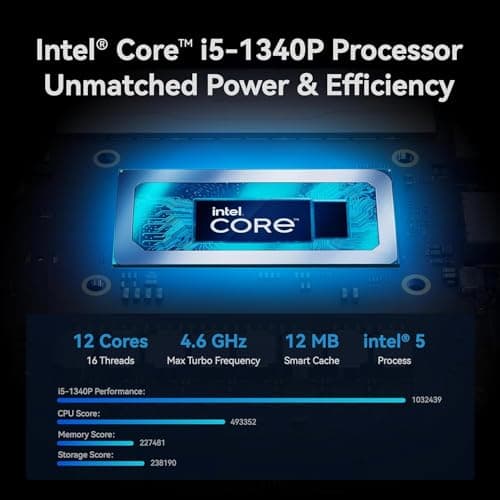 Khadas Mind 1 Mini PC, Intel Core i5-1340P 4.6GHz Micro Desktop Computer with 5.55Wh Standby Battery, 16GB LPDDR5, 512GB PCIe 4.0 SSD, BT5.3, WiFi 6E, Portable Computer for Business Home Office Gaming