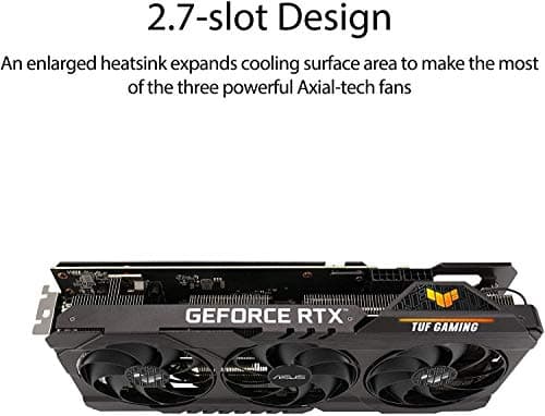 ASUS TUF Gaming NVIDIA GeForce RTX 3070 OC Edition Graphics Card- PCIe 4.0, 8GB GDDR6, HDMI 2.1, DisplayPort 1.4a, Dual Ball Fan Bearings