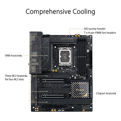 ASUS ProArt Z790-Creator WiFi 6E LGA 1700(Intel 14th,13th&12th Gen) ATX Content Creator Motherboard(PCIe 5.0,DDR5,2X Thunderbolt 4,10G&2.5G LAN,4xM.2/NVMe SSD,Front Panel USB 3.2 Gen2x2 Type-C).