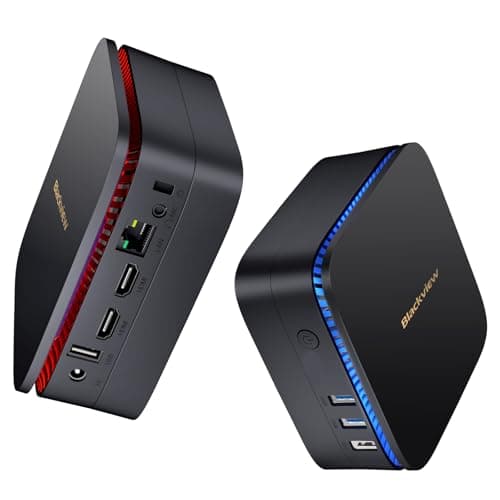 Blackview MP60 Mini PC with 13 Gen Intel N150, 16GB DDR4 512GB M.2 SSD Mini Desktop Computer, 4K Dual Display/2*HDMI, Big Fan+LED Breathing Light+Removable Base, VESA for Home&Office