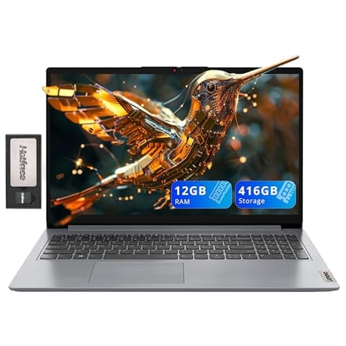 Lenovo Ideapad 1 15.6" HD Anti-Glare Laptop, Intel Celeron N4500, 12GB RAM, 416GB Storage(256GB SSD+160GB Docking Station Set), Intel UHD Graphics, Num Pad, Webcam, Win 11s, Grey