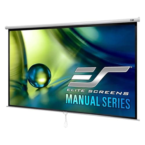 Elite Screens Manual Series, 120-INCH 16:9, Pull Down Manual Projector Screen with AUTO LOCK, Movie Home Theater 8K / 4K Ultra HD 3D Ready, 2-YEAR WARRANTY, M120XWH2