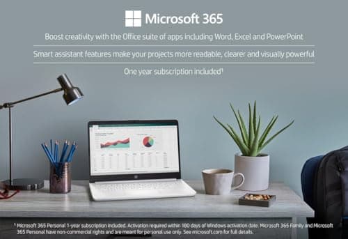 HP 14" Ultra Light Laptop for Student & Home (Intel Quad-Core N4120, 4GB RAM, 128GB (64GB + 64GB SD), 1-Year Office 365) 11-Hr Long Battery Life, IST HUB, Webcam, Win 11 Home in S Mode, Snow White