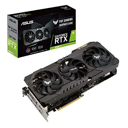 Asus TUF Gaming NVIDIA GeForce RTX 3080 Ti OC Edition Graphics Card (PCIe 4.0, 12GB GDDR6X, HDMI 2.1, DisplayPort 1.4a, Dual Ball Fan Bearings, Military-Grade Certification, GPU Tweak II)