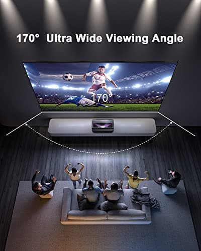 AWOL VISION Ambient Light Rejecting (ALR) Projector Screen for Ultra Short Throw(UST) Projector, 100" Fixed Frame, 80% Picture Quality Improved, 95% Celling Light Rejecting(CLR), Active 3D - C100