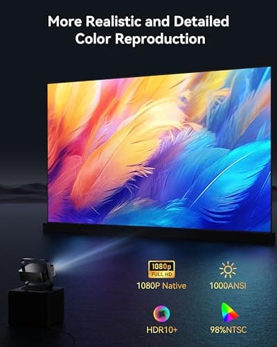 [Netflix Licensed & Native 1080P] Polocsh 4K Projector with WIFI 6 and Bluetooth, 1000ANSI Smart Projector with Auto Keystone Protable Projectors Home Theater Movie Outdoor Mini Proyector
