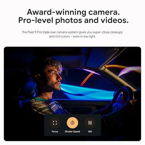 Google Pixel 9 Pro - Unlocked Android Smartphone with Gemini, Triple Rear Camera System, 24-Hour Battery, and 6.3" Super Actua Display - Obsidian - 128 GB