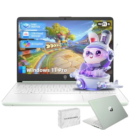 HP Student Business Laptop Computer - Intel N150 Processor, 16GB RAM, 384GB Storage (128GB UFS+256GB MSD), Microsoft Office Lifetime, w/DVD Drive, Copilot AI, 1TB Cloud Storage, AI Powered, Green