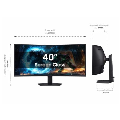 SAMSUNG 40” Odyssey G7 (G75F) WUHD Resolution, 180Hz, Curved Gaming Monitor, 1ms Response Time (GtG), VESA DisplayHDR™ 600, AMD FreeSync™ Premium Pro, LS40FG75DENXZA, 2025