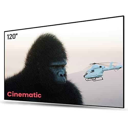 AWOL VISION, 120' Fixed Frame, Serriform ALR Projector Screen, 80% Picture Quality Improved, 95% Ceiling Light Rejecting, Cinematic Screen, Ultra Short Throw, 170° Viewing Angle