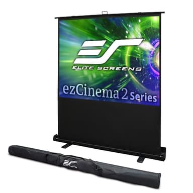 Elite Screens ezCinema 2, 120-inch 4:3 Aspect Ratio Portable Manual Floor Pull Up with Scissor Backed Projector Projection Screen Office Classroom Church Home Theater + Carrying Bag, F120NWV2