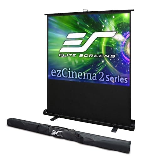 Elite Screens ezCinema 2, 120-inch 4:3 Aspect Ratio Portable Manual Floor Pull Up with Scissor Backed Projector Projection Screen Office Classroom Church Home Theater + Carrying Bag, F120NWV2
