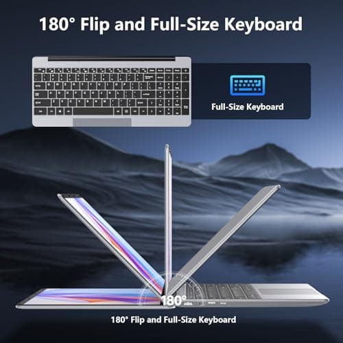 15.6 inch Laptop, 12th Alder Lake N100(Turbo 3.4GHz) Processor,12GB RAM, 512GB SSD, 2K FHD IPS Laptops, 2.4G/5G WiFi, Webcam,Full-Featured Type-C,Ultra-Thin Notebook