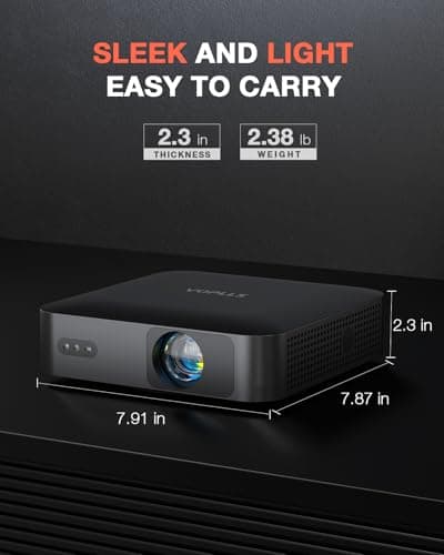 【360°Adjustable Stand & Auto Focus/Keystone】Mini Projector with WiFi and Bluetooth, 550ANSI Native 1080P Portable Outdoor Movie Projector, VOPLLS Home Projector 4K Support for HDMI/USB/Phone/PC(Black)
