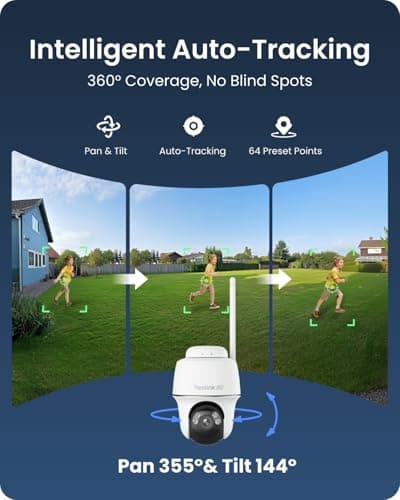 REOLINK 4K Solar Security Cameras Wireless Outdoor System, Color Night Vision, 360° Pan Tilt Auto-Tracking, 2.4/5 GHz Wi-Fi 6, Encrypted Local Storage, No Subscription, Home Hub with 2X Argus PT Ultra
