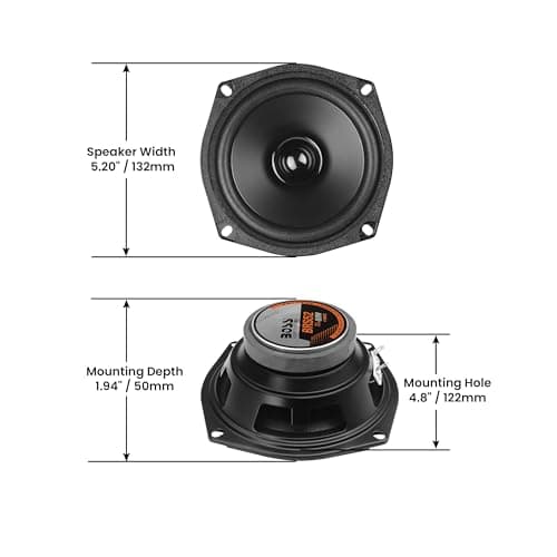BOSS Audio Systems BRS52 Replacement Car Speakers - 60 Watts Of Power, 5.25 Inch , Full Range, Sold Individually, Easy Mounting