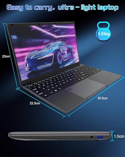 15.6 inch Laptop Computer,16GB RAM LPDDR4 512GB SDD Portable Laptop Computer Cerelon N5095 Processor FHD 1920 * 1080 Laptop PC with Touch ID, WiFi5, BT4.2, USB 3.0