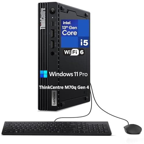 Lenovo ThinkCentre M70q Gen 4 MFF Tiny 1L Mini PC Business Desktop Computer, 13th Gen Intel 10-Core i5-13400T (Beat i7-12700T), 32GB DDR4 RAM, 1TB PCIe SSD, WiFi 6, RJ45, Windows 11 Pro Vent-HEA