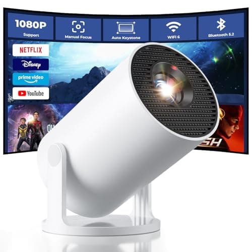 CLOKOWE Mini Projector with WiFi and Bluetooth - Built-in Apps, Smart Portable Projector with 180° Rotation, Auto Keystone, Support 1080P, Compatible with HDMI/USB/TV Stick/Smartphone/Laptop