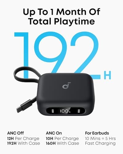 Soundcore P41i by Anker, Adaptive Noise Cancelling Earbuds with Portable Phone Charger, Only for USB-C Charging, 12H Playtime, 192H with Case, 6-Mic AI Clear Calls, IPX5 Wireless Bluetooth Earbuds