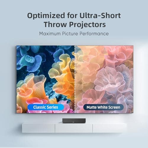 NothingProjector Projector Screen, 120 inch, Ambient Ceiling Light Rejecting ALR CLR, 4K Ultra HD Fixed Frame 16:9, PET Crystal, On Wall Mount for Ultra Short Throw Projectors, Classic Series NothPJ