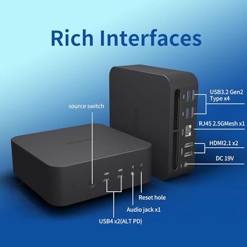 Reatan A9 Mini Gaming PC AMD Ryzen 9 7940HS 64GB DDR5 2TB SSD 5600 MHz RAM, Desktop Mini Computers, Radeon 780M Graphics, 2.5Gbps LAN, HDMI 2.1, 8K USB 4.0 Wi-Fi 6E/BT5.3