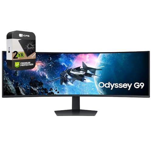 Samsung LS49CG954E 49 inch Odyssey G9 G95C DQHD 240Hz 1ms(GtG) DisplayHDR 1000 Curved Gaming Monitor (Renewed) Bundle with 2 YR CPS Enhanced Protection Pack