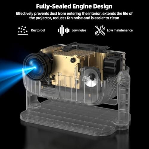 Netflix Officially Licensed Projector,BETTDOW Closed-Design Projector with Wifi 6 and Bluetooth 5.2,Intelligent Voice Assistant,Electric Focus Projector for Netflix/YouTube/Prime Video/D+