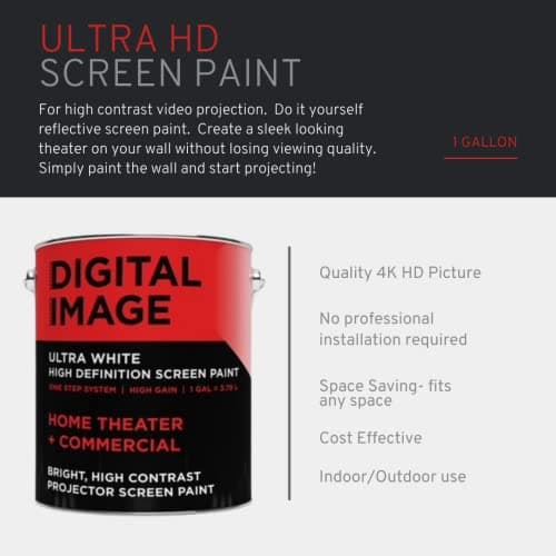 Projector Screen Paint - High Definition, 4K/8K, Ultra White - Quart