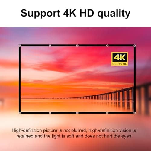 Projector Screen TOWOND 150 inch Projection Screen Indoor Outdoor Washable Anti-Crease 16:9 HD Rear Front Movies Screen for Home Theater Office