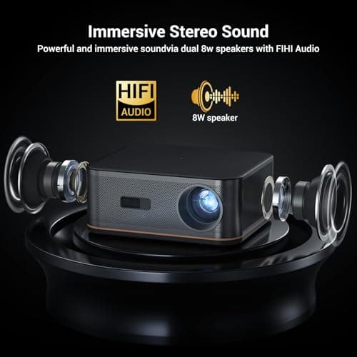 [1500 ANSI/Auto Focus] 4K Home Theater Projector with WiFi 6 and Bluetooth 5.2, HAPPRUN 300'' Movie Projector for Indoor/Outdoor, Smart Proyector Compatible with Phone/TV Stick/PC/PS5
