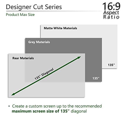 Elite Screens Designer Cut, 135-inch 16:9, Blackout DIY High Contrast Grey Projector Screen Material, ZRM-135H-CINEGREY