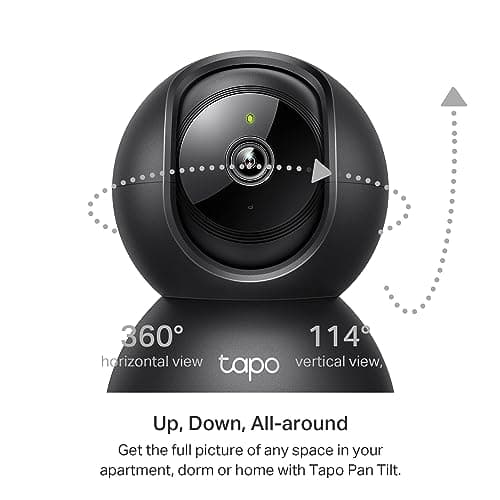 Tapo TP-Link 2K Pan/Tilt Indoor Security Camera for Baby Monitor, Pet Camera, Motion Detection & Tracking, 2-Way Audio, Cloud & SD Card Storage, Works w/Alexa & Google Home, Black, C211(2-Pack)