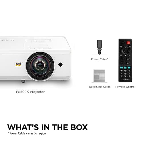 ViewSonic PS502X 4000 Lumens XGA HDMI Short Throw Projector for Education and Office