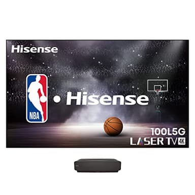 Hisense 100L5G-DLT100B 4K UHD Ultra-Short Throw Laser TV 100" High Gain ALR Screen, 2700 lumens, Compatible with Dolby Atmos, Google Assistant and Chromecast Built-in, Compatible with Alexa