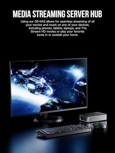 GMKtec G9 Plus Mini PC NAS, Intel N150 Dual Boot 11 Pro Linux Desktop Computer 12GB DDR5 64GB EMMC + 1TB M.2 SSD, 4*M.2 NVMe Slots, Dual NIC 2.5GbE, USB-C 10Gbps, Network Attached Storage