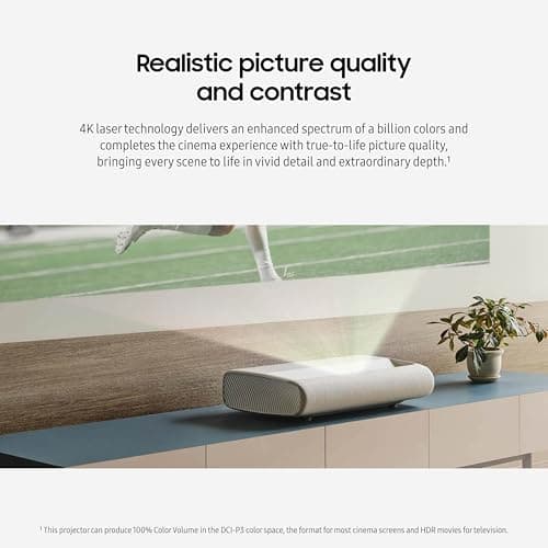 SAMSUNG 120-Inch Class LPU7D Series The Premiere Ultra Short Throw 4K AI Smart TV Laser Projector for Home Theater w/ Gaming Hub, Vision Boost, Powerful Sound, Alexa Built-In, SP-LPU7DSA, 2024
