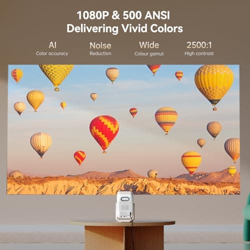 [Android TV 11.0 & 1080P Native] Wanbo T2 Ultra Projector with WiFi and Bluetooth, 120° Rotatable Projector Auto Focus, Home Outdoor Movie Proyector, 500 ANSI Smart Projector with Netflix & 5000+ Apps