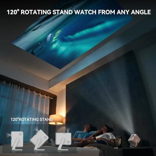 [Android TV 11.0 & 1080P Native] Wanbo T2 Ultra Projector with WiFi and Bluetooth, 120° Rotatable Projector Auto Focus, Home Outdoor Movie Proyector, 500 ANSI Smart Projector with Netflix & 5000+ Apps