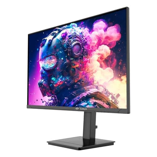 CRUA 27” Gaming Monitor, IPS UHD (3840x2160) Dual Mode (4K 144Hz or FHD 300Hz), 120% sRGB, Support Rotating/Vertical, AMD FreeSync, Built-in Speakers, HDMI 2.1 & DP 1.4, Wall Mount Install-Black