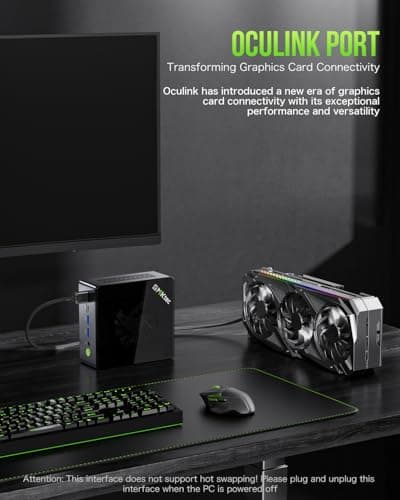 GMKtec Mini PC Gaming, M7 AMD Ryzen 7 PRO 6850H (8C/16T 4.70Ghz) Dual NIC LAN 2.5G Desktop Computer, 32GB DDR5 RAM + 512GB Hard Drive PCle SSD, Dual USB4, HDMI 2.1, USB-C