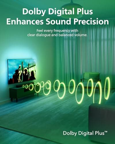 PHILIPS B5109 SoundBar for TV, 2.0 Channel Sound, DTS Virtual:X, Dolby Digital Plus,BT LE Audio, EQ Effects,Night Mode, Easy Setup, EasyLINK, Roku TV Ready, Remote/APP Control, Darkgrey
