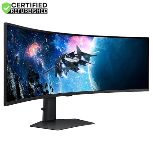 Samsung LS49CG954E 49 inch Odyssey G9 G95C DQHD 240Hz 1ms(GtG) DisplayHDR 1000 Curved Gaming Monitor (Renewed) Bundle with 2 YR CPS Enhanced Protection Pack