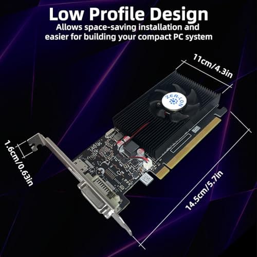 GeForce GT 1030 4G Low Profile Graphics Card, GDDR4 64Bit, HDMI/DVI Ports Support DirectX 12 Computer Gaming Video Card, Desktop GPU, Support 4K