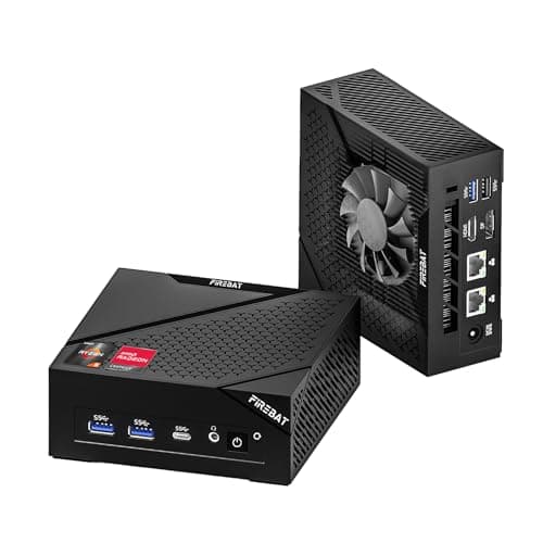 Mini PC Gaming Computer【AM02】AMD Ryzen 6600H (6C/12T, Up to 4.5GHz), Radeon 660M Graphics, USB-C, 4xUSB-A, DP2.0 (4K@160Hz), HDMI 2.1, MU-MIMO WiFi6 BT5.2, 16GB DDR5 RAM 4800MHz 512GB PCIe SSD