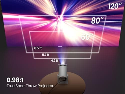 [Short Throw/Adjustable Stand]Mini projector with WiFi and Bluetooth, 2025 Upgrade Outdoor Portable Movie Projector 1080P, Auto Vertical Keystone, Home Projector for Phone/TV Stick, WiMiUS S27 (White)