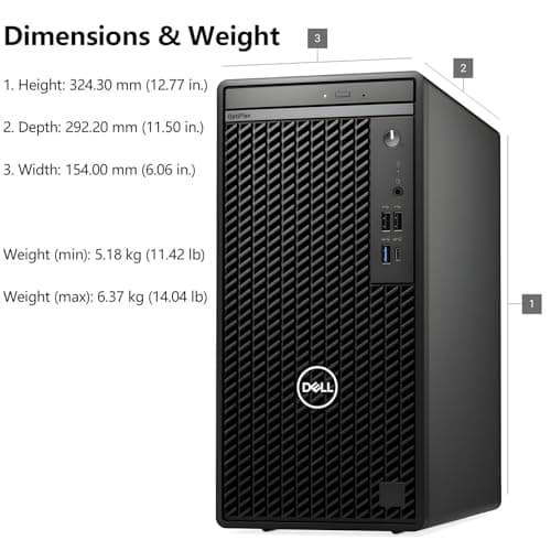 Dell OptiPlex 7020 Desktop Computers, 7000 Tower PC, Intel 6-Core i5-12500 (Beat i7-11700), 32GB DDR5 RAM, 1TB PCIe SSD, DVDRW, WiFi Adapter, RJ-45, HDMI, DisplayPort, KB and Mouse, Windows 11 Pro