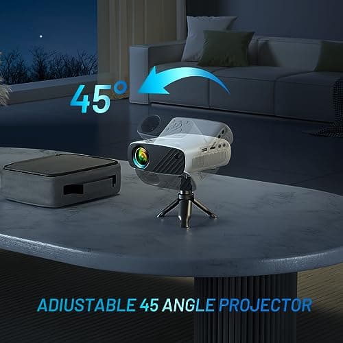 Mini Projector for iPhone, ELEPHAS 2024 Upgraded 1080P HD Projector, 8000L Portable Projector with Tripod, Movie Projector Compatible with Android/iOS/Windows/TV Stick/HDMI/USB