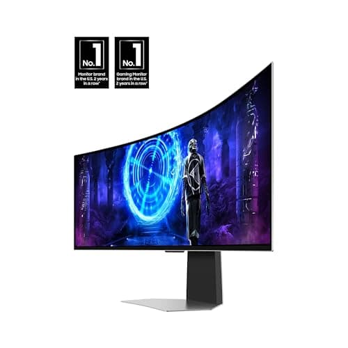 Samsung 49-Inch Odyssey G9 (G95SD) Series QD-OLED G-Sync Compatible Curved Gaming Monitor, 240Hz, 0.03ms, Dual QHD, Glare Free, FreeSync Premium Pro, Ergonomic Stand,LS49DG956SNXGO,2024, 3 Yr Warranty