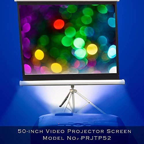 Pyle 50 Inch Portable Projector Screen with Tripod Stand – Lightweight, Durable, Easy Pull Setup Mobile Projection Screen with 4:3 Aspect Ratio, White Matte Fabric for Indoor/Outdoor Use